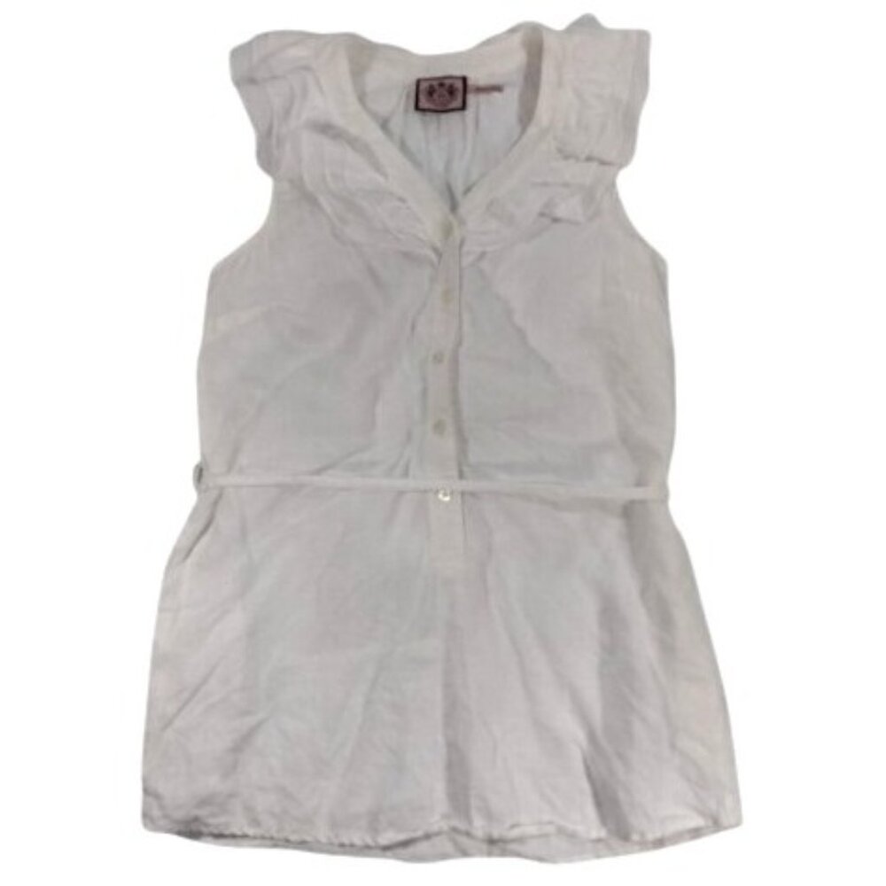 Juicy Couture Linen Ruffle Shirt Coquette Feminine Romantic Boho Y2K Size 2
